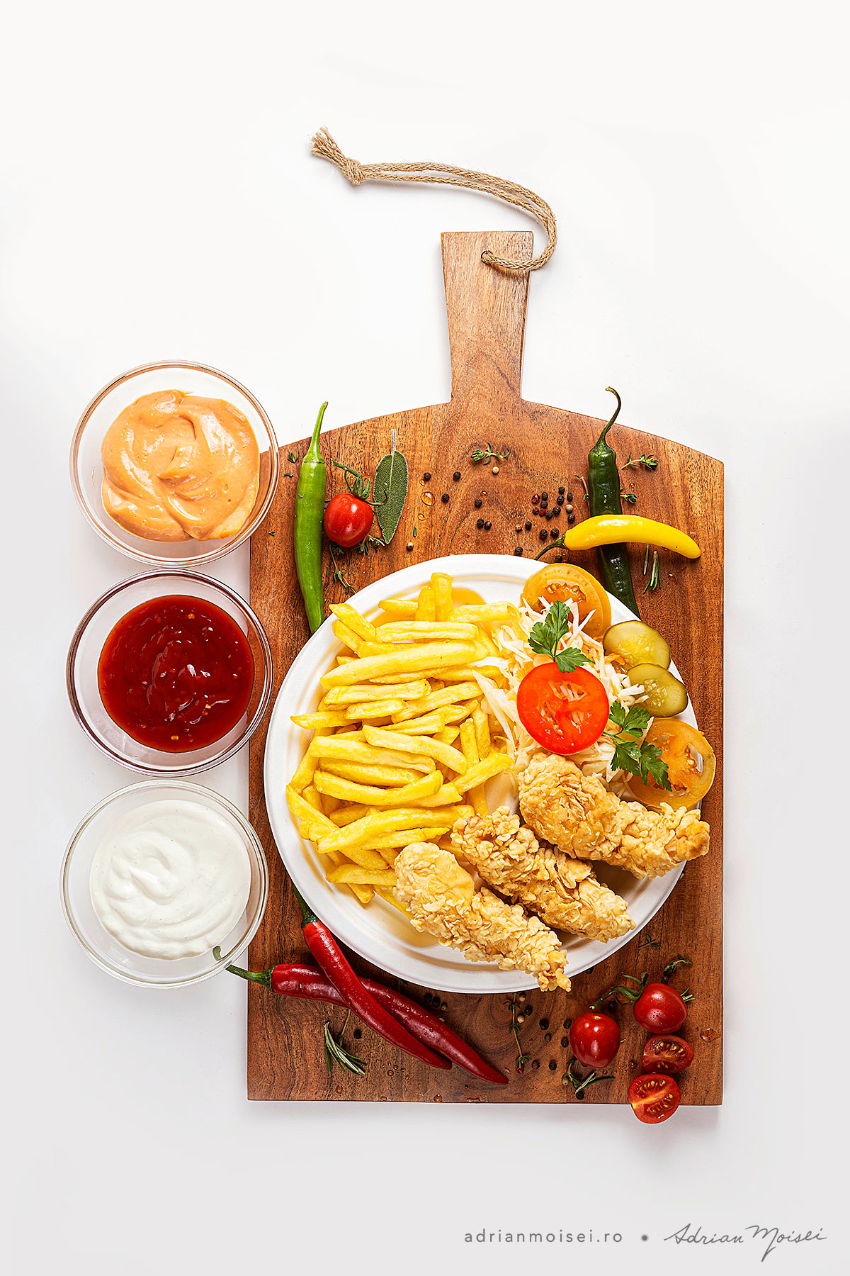 Fotografie comerciala culinara pentru EMA Fast Food in studio foto video al fotograf Iasi Adrian Moisei